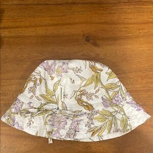 Zimmermann Purple and Tan Bucket Hat Floral Design